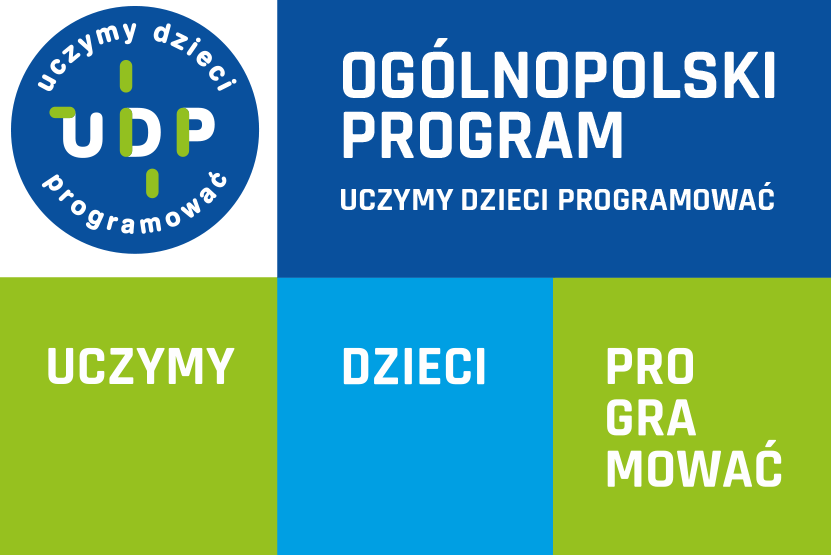 Logotyp z napisem ogólnopolski program Uczymy Dzieci Programować